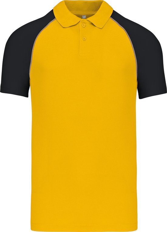 Herenpolo 'Baseball' korte mouwen Yellow/Black - S