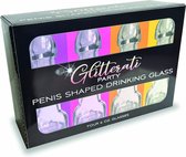 Little Genie Productions CP.1106 - Glitterati Penis 6Oz Drinking Glass, Pack of 4