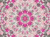 Vloerkleed vinyl |Pinky brain, roze bloem | 195x300 cm