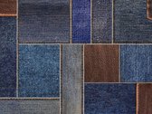 Vloerkleed vinyl | Jean. S, jeans patchwork | 170x240 cm