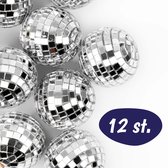 Mini discoballen - Zilver - 12 Stuks - Kerstballen - 3cm Klein