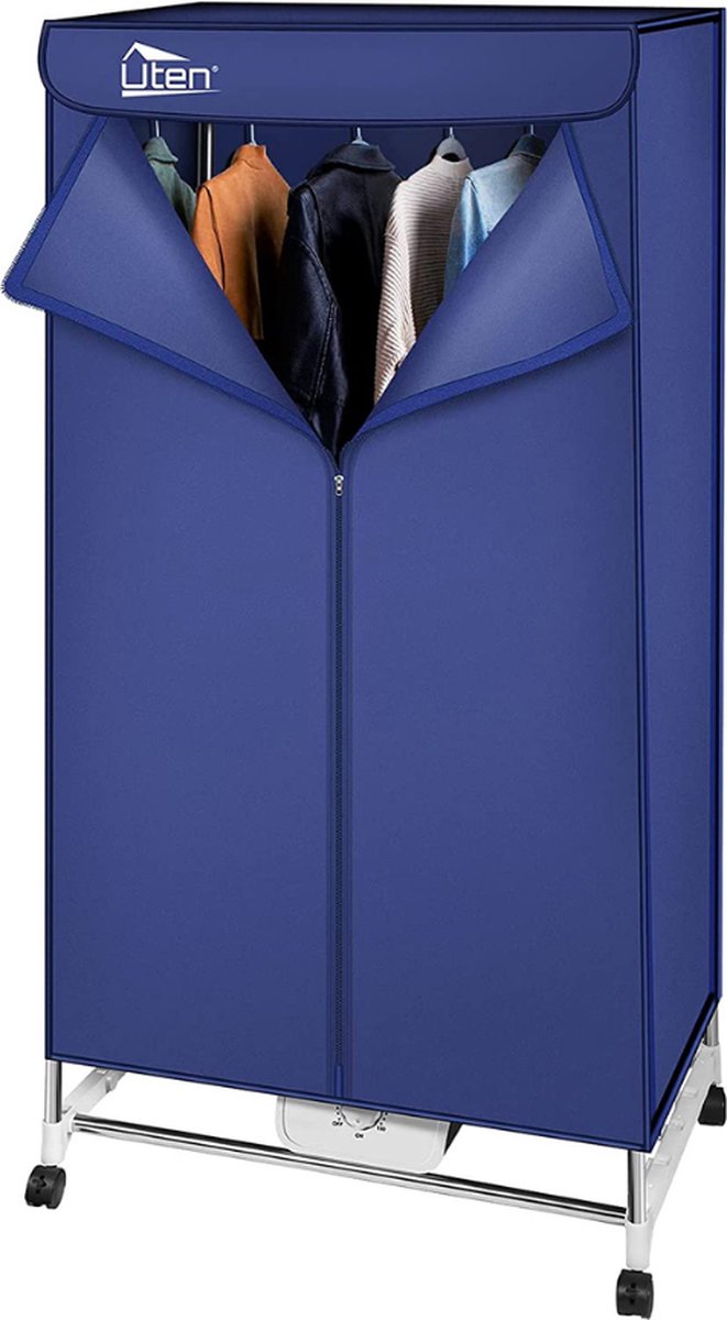 Bolture Elektrisch Droogrek - Verwarmd Wasrek - Droger met Warme Ventilatie en Wieltjes - 15KG Capaciteit - 1000W