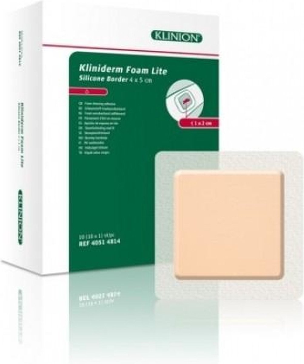Kliniderm Foam Silicone Lite schuimverband met Border 4x5cm Klinion