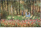 Mini affiche d'art - Claude Monet - La famille dans son jardin - 24x30 cm