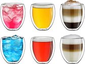 Dubbelwandige latte macchiato-glazen, koffieglas, theeglazen - mokkakopjes , Koffiekopjes , espressokopjes - kopjes - Cappuccino kopjes 6* 400 ml,