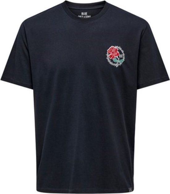 T-shirt heren- Onshardy Regular TEE- Korte mouwen- Ronde hals- Logo borst- Dark navy- Only & Sons- L