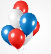 50 rood wit blauw ballonnen - koningsdag 12 inch-31 cm.