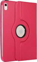 iPadspullekes - Apple iPad Hoes Geschikt Voor Apple iPad 2022 (10th) 10.9-Inch 360 Graden Draaibaar Hoesje Roze - Auto Sleep/Wake & Standaard Functie - Draaibare Smart Cover Case - PU Leren Multi-Stand Flip Sleeve - Roze