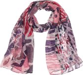 Sjaal met Dierenprint - 180x70 cm - Paars