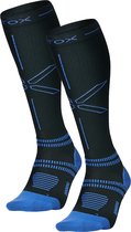 STOX Energy Socks - 2 Pack Hardloopsokken voor Mannen - Premium Compressiesokken - Kleur: Zwart/Blauw - Maat: XLarge - 2 Paar - Voordeel