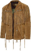 Lederen western jas Indian style Stars&Stripes Hombre brown L