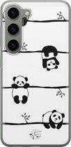 Hoesje geschikt voor Samsung Galaxy S23 - Panda - Soft Case - TPU - Print - Zwart, Wit - Mooie Telefoonhoesjes