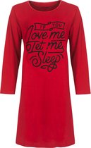 Temptation Dames Nachthemd - Bigshirt - 100% Katoen - Rood - Maat M