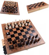 Jeu 3 en 1 - Échiquier - Damier - Backgammon - Jeu d'échecs - 39 cm