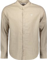 Haze & Finn Overhemd Linen Shirt Mandarin Mc19 0114 Simply Taupe Mannen Maat - M