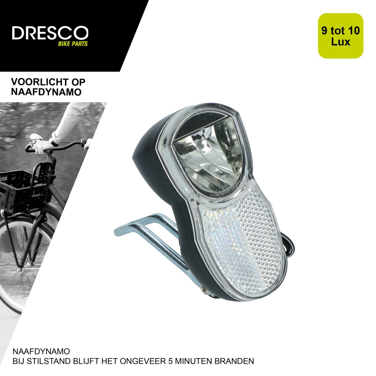 Dresco Fietsverlichting - Fietslamp Naafdynamo - Koplamp Chroom | bol.com