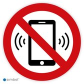 Simbol® - Stickers Mobiele telefoon verboden - Smartphone niet toegestaan - Formaat ø 5 cm.