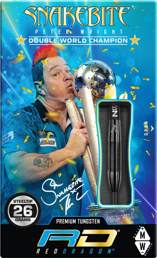 Red Dragon Peter Wright Snakebite 3 Black - Dartpijlen — afbeelding 3