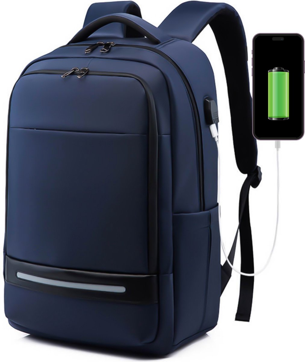 Waterdichte rugzak met laptopvak en USB-poort – voor werk en school