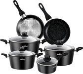 kookpotten / pannen set - Non-stick / Koekenpannenset, frying pan set, PFAS-vrij, vaatwasserbestendig