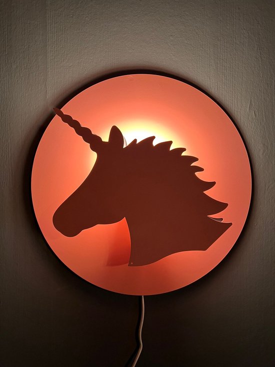 Phanti Kinderlamp - wandlamp - dierenlamp - eenhoorn - staal - 45 cm hoog - handgemaakt