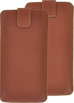 Xiaomi Poco C55 Hoesje - Insteek Cover Echt Leer Cognac Bruin