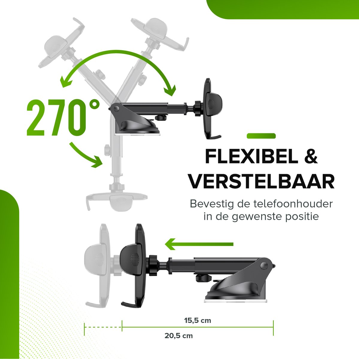 iSetchi Telefoonhouder Auto met Extra Sterke Zuignap (3-in-1) - Autohouder Voor Raam, Dashboard & Ventilatie Luchtrooster - GSM Mobiel Houder – foto 6