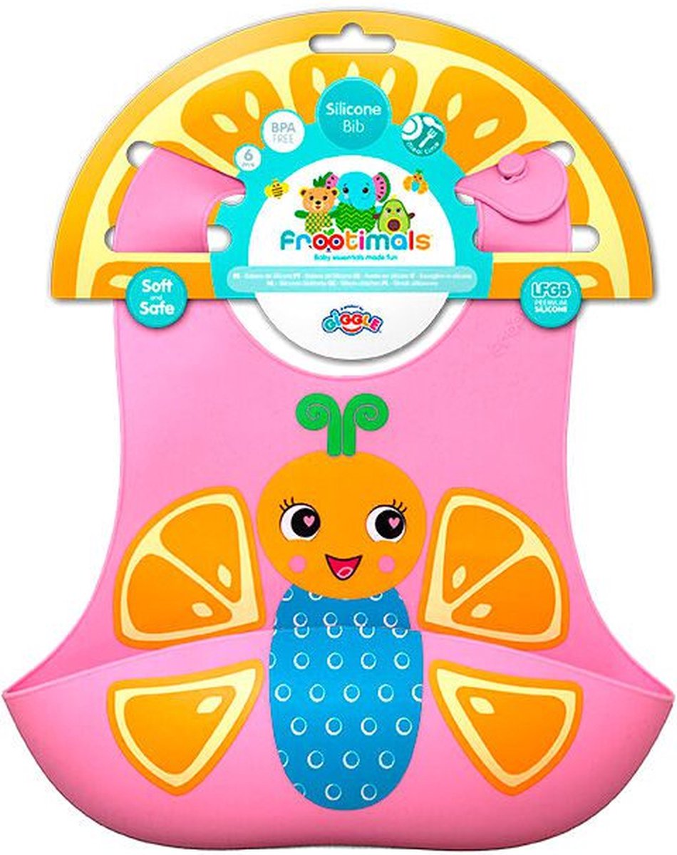 Goedkoopste Frootimals Siliconen Slabbetje - Baby- Kind - Vlinder