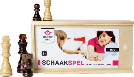 Thumbnail van een extra afbeelding van het spel Schaakbord / dambord 40x40 cm inclusief schaakstukken en damstenen.