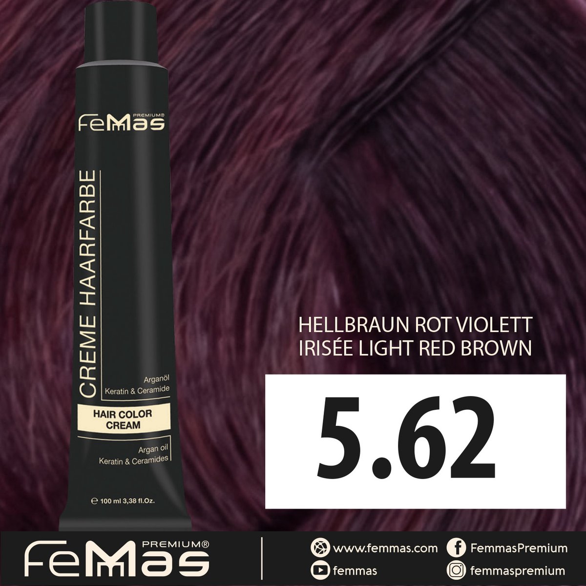 Femmas (5.62) - Haarverf - Lichtbruin Rood Paars - 100ml