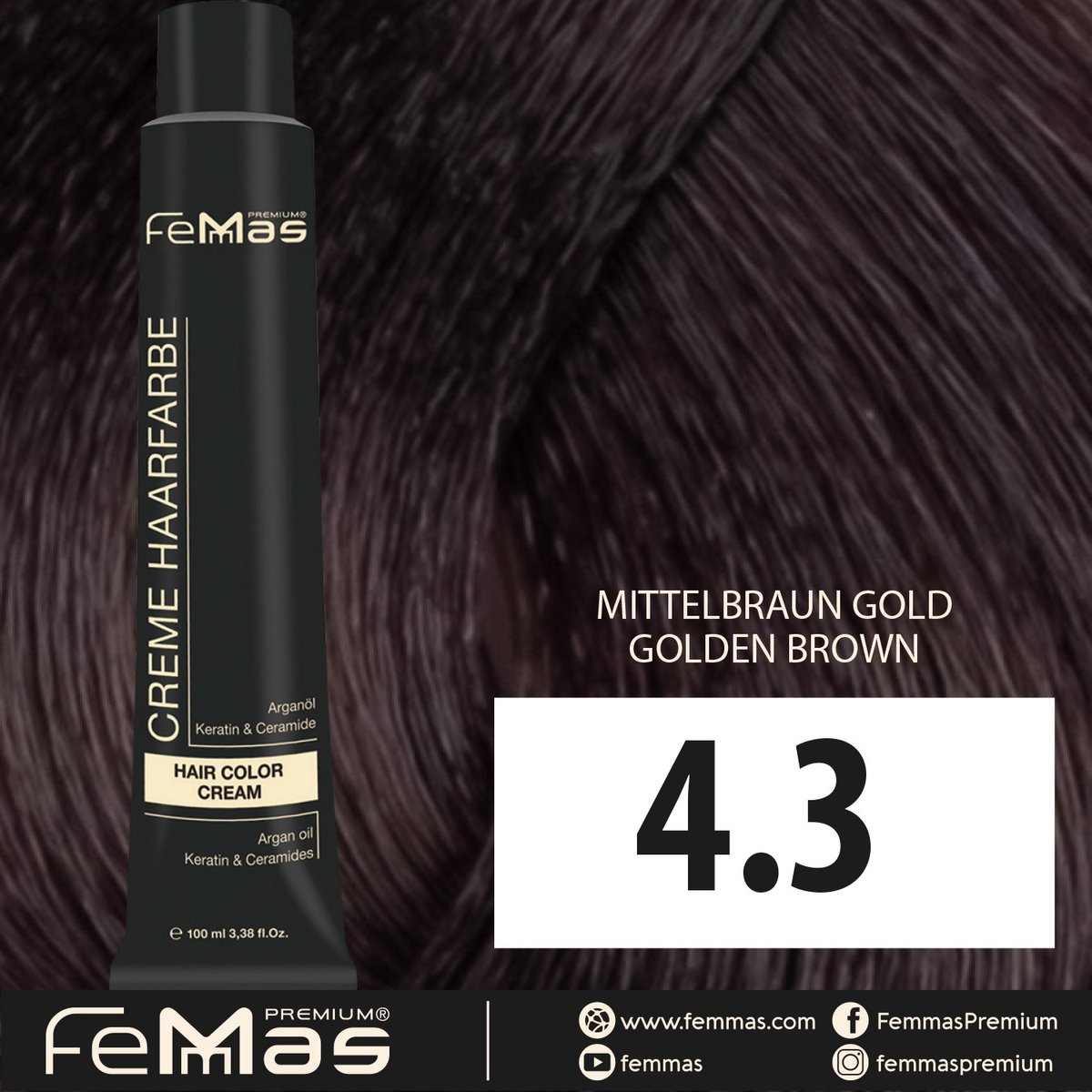 Femmas (4.3) - Haarverf - Medium goudbruin - 100ml