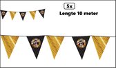 5x Luxe vlaggenlijn Sweet 16 - 10 meter - Verjaardag 16 jaar thema feest party festival