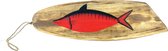 Sloophout met Vis rood 50x16 cm