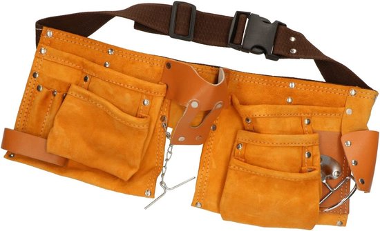 Ceinture porte outils en cuir 11 poches