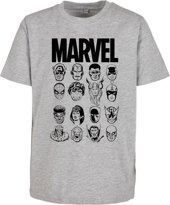 Mister Tee Marvel - Crew Kinder T-shirt - Kids 110/116 - Grijs