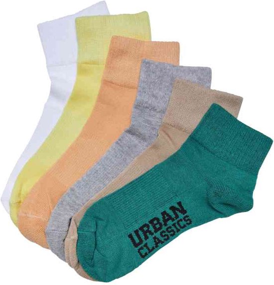 Urban Classics - High Sneaker 6-Pack sunsetcolor Sokken - 35/38 - Multicolours