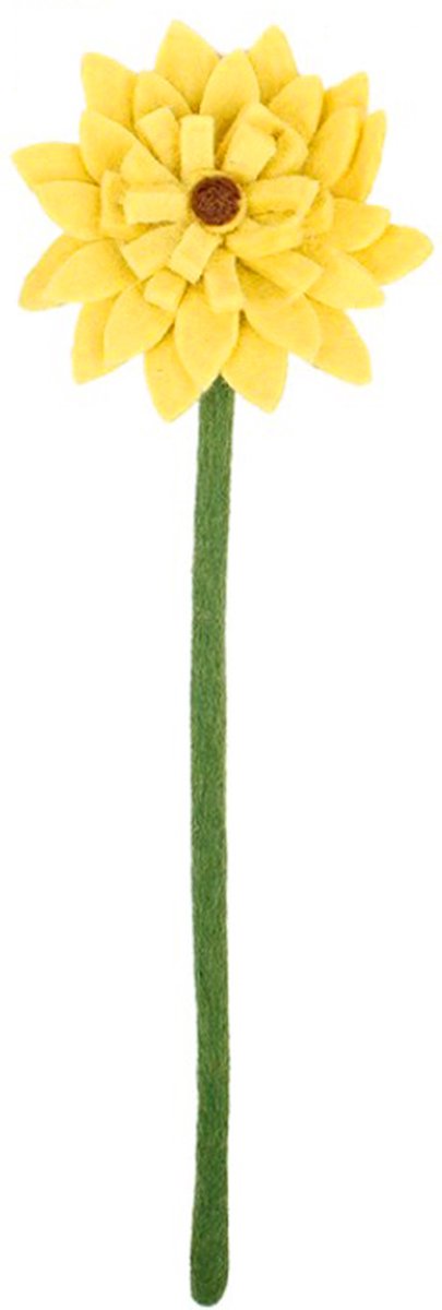 Gerbera Bloem Geel Vilt - 38cm