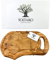 SOLTAKO serveerplank olijfhout met handvat 40-43 cm