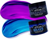Attitude Hair Dye Teinture capillaire semipermanente combi Space Angel duo Violet / Blauw