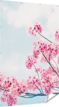 Gards Tuinposter Roze Bloesemboom - Bloemen - 120x180 cm - Tuindoek - Tuindecoratie - Wanddecoratie buiten - Tuinschilderij
