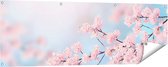 Gards Tuinposter Roze Bloesem Bloemen - 150x50 cm - Tuindoek - Tuindecoratie - Wanddecoratie buiten - Tuinschilderij