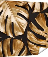 Gards Tuinposter Gouden Bladeren - 110x110 cm - Tuindoek - Tuindecoratie - Wanddecoratie buiten - Tuinschilderij
