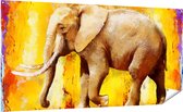 Gards Tuinposter Geschilderde Olifant Olieverf - Abstract - 200x100 cm - Tuindoek - Tuindecoratie - Wanddecoratie buiten - Tuinschilderij