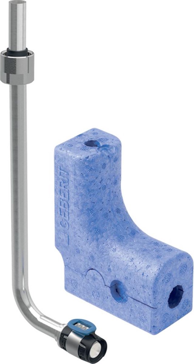 Geberit FlowFit Metalen buis-aansluitbocht 90° met aansluitschroefverbinding voor euroconus, DN 12 / 20, dø 16 mm, 619.400.22.1
