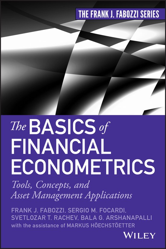 Couverture du livre "The BASICS of FINANCIAL ECONOMETRICS" dans des tons violets et gris. Titres et noms d'auteurs en lettres blanches.