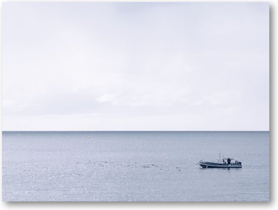 Baai met boot - Lanzarote - Fotoposter 40x30