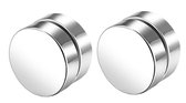 Plux Fashion Magnet Boucles d'oreilles - Argent- 8 mm - Métal - Homme - Femme - Geen Trou - Bijoux - Magnétique - Cadeau Fête des Mères