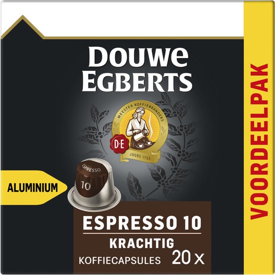 Douwe Egberts koffiecups Espresso - Krachtig 10 - voordeelpak 20 cups - Douwe Egberts