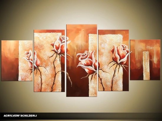 Peinture acrylique Rose | Marron | 150x70cm 5Liège peint à la main