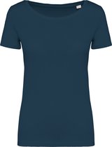 Biologisch T-shirt dames 'Native Spirit' met ronde hals Peacock Blue - M